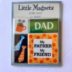 VTG Ganz Little Magnets For Dad Fathers Day Golf Ceramic 4 Piece  New in Package